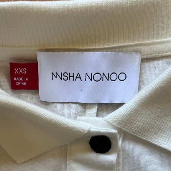 MISHA NONOO White Button Up Long Sleeve Collared Shirt Top   Women's Size XXS - Picture 3 of 9